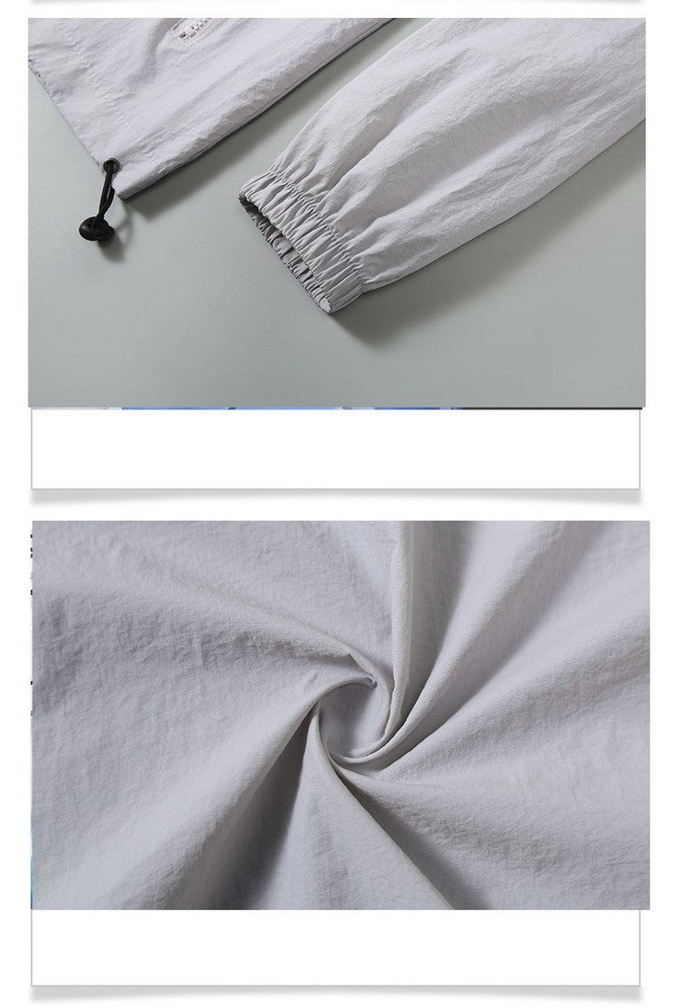 Men Teens Breathable Ultrathin Ultralight Stand Collar Quick Dry Sun-Protective Camping Hiking Jacket Skin Coat Windbreaker