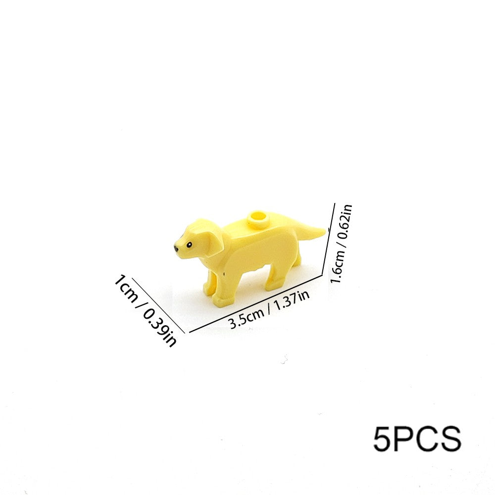 MOC Building Blocks Pets Husky White Kitten Puppy Bulldog Zoo Pet Building Blocks Scene Decoration Props Children's DIY Toy Gift