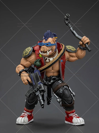 Original JOYTOY TMNT 1/18 Coleção Rocksteady&Beebop Conjunto Completo Boneco de Ação Soldado 11.5cm