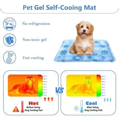 Tapete Gelado para Cães Gel Auto-resfriável Almofada Gelada para Animais de Estimação Camas para Cães e Gatos de Pequeno e Médio Porte Impermeável Resistente ao Desgaste