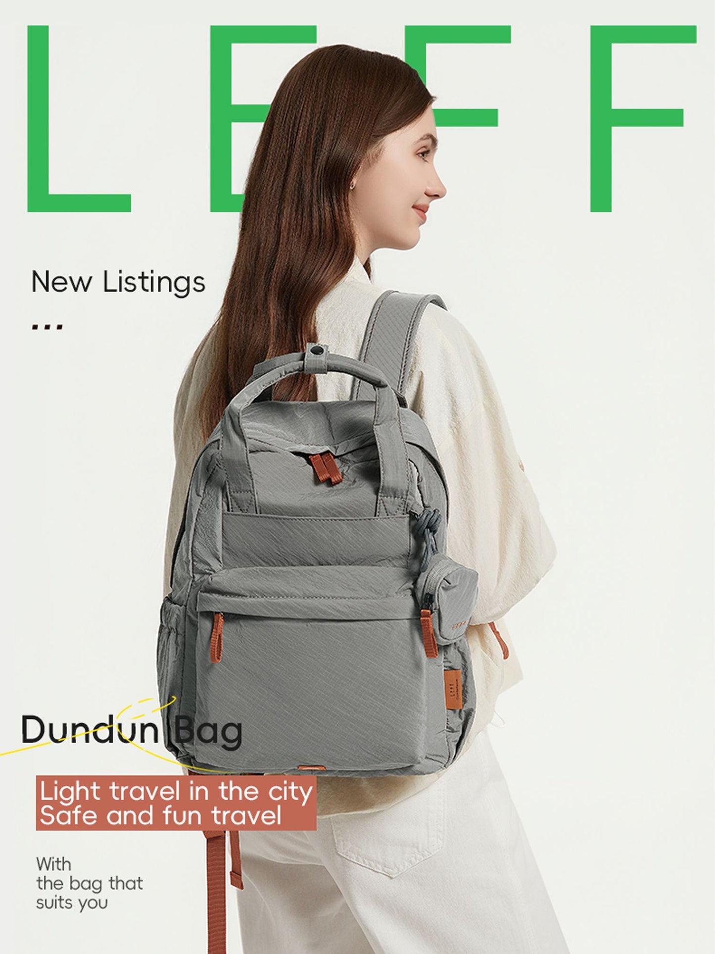 LEFF Women Backpack 15.6 Inch Large Capacity Laptop Backpacks Waterproof Outdoor Commuting Backpack Lightweight Travel Backpacks