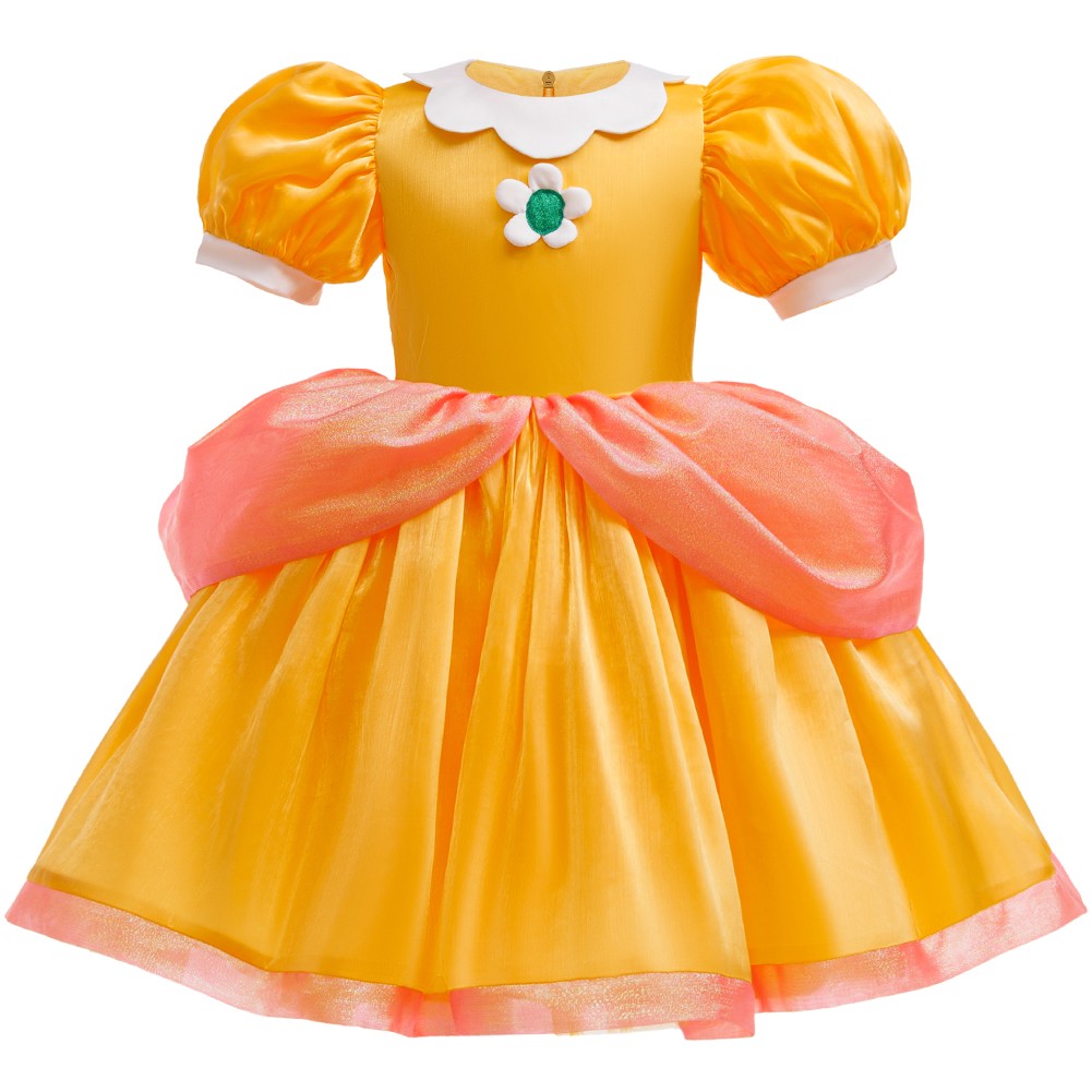 2026 New movie summer Cartoon Daisy Princess Peach Dress performance Cosplay Daisy Dressup Halloween Carnival Party Outfits