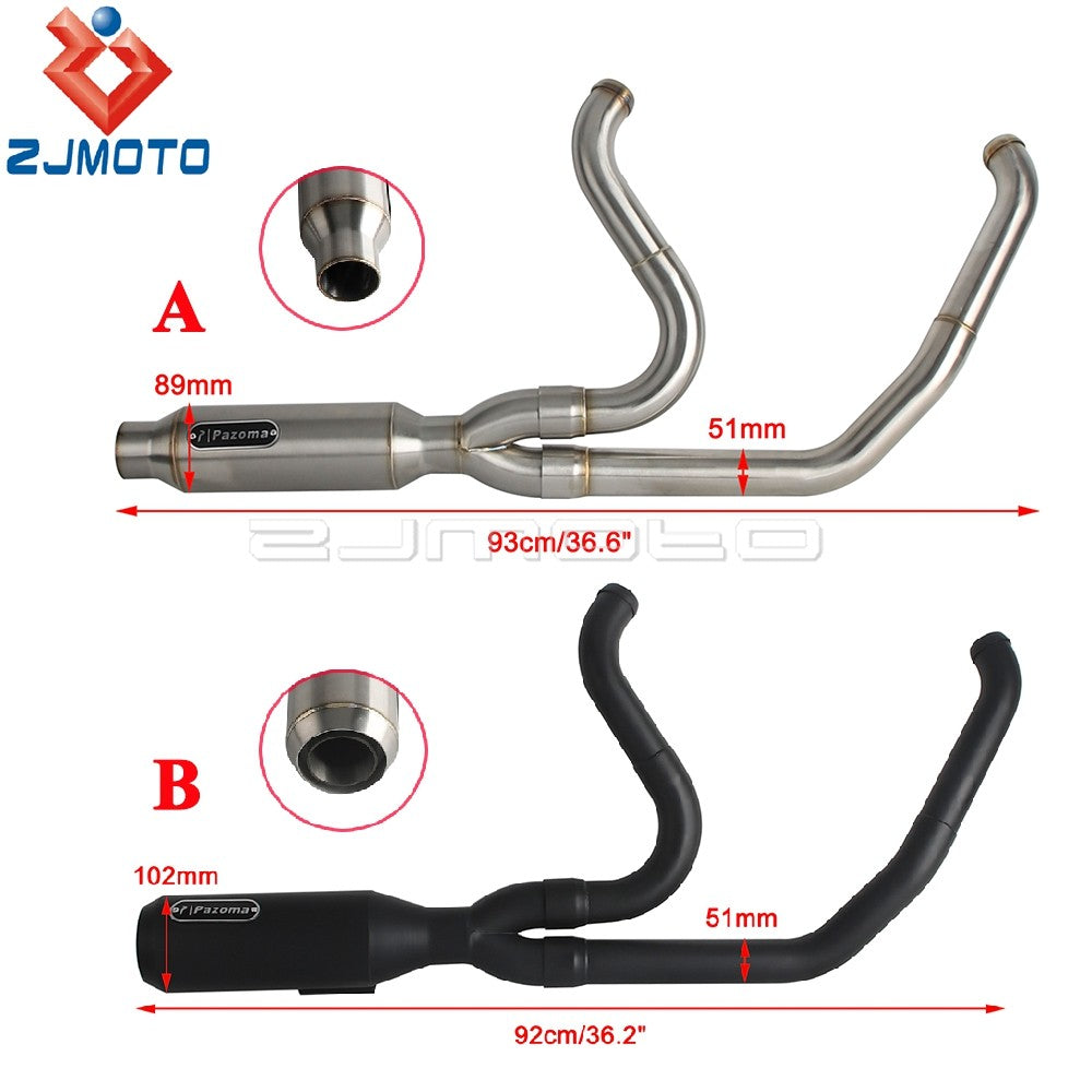 For Harley M8 Touring Electra Glide Road King Street Glide Road Glide 2017-2025 Motorcycle Complete Exhaust Muffler Escape Pipe
