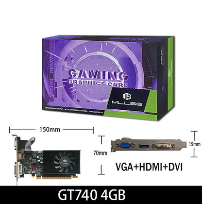 MLLSE GT730 4GB GT740 4GB Placa de Vídeo GDDR3 128Bit DVI VGA PCI-E 3.0 Geforce GPU Gt 730 Placa de Vídeo para Jogos