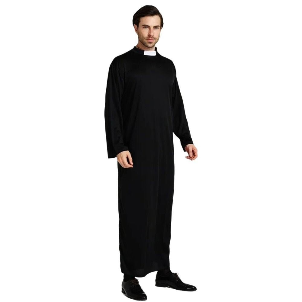 Higih Quality Adult Size Father's Clothing Virgin Mary Black Cosplay Costume Priest Role Nun Costume Cosplay Events
