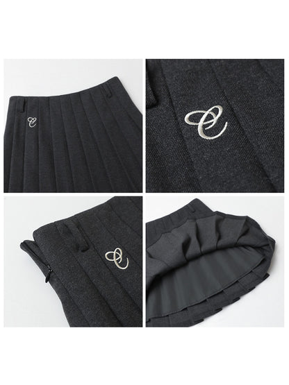 CHIC VEN Women Pleated Skirt High Waist Casual Preppy Style A-line Thick Mini Skirt for Girl Autumn Winter 2025 Ladies Clothing