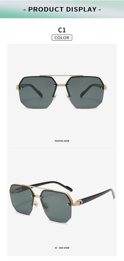 New Fashion Sunglasses Cool Men Vintage Brand Design Metal Square Sun Glasses Women Shades UV400 Oculos De Sol