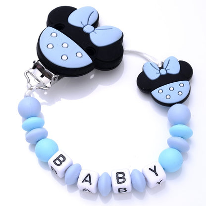 New 5 Colors Baby Teether Handmade Making Pacifier Clips  Holder Chains Silicone Pacifier Chain Clip Baby Teething Chain