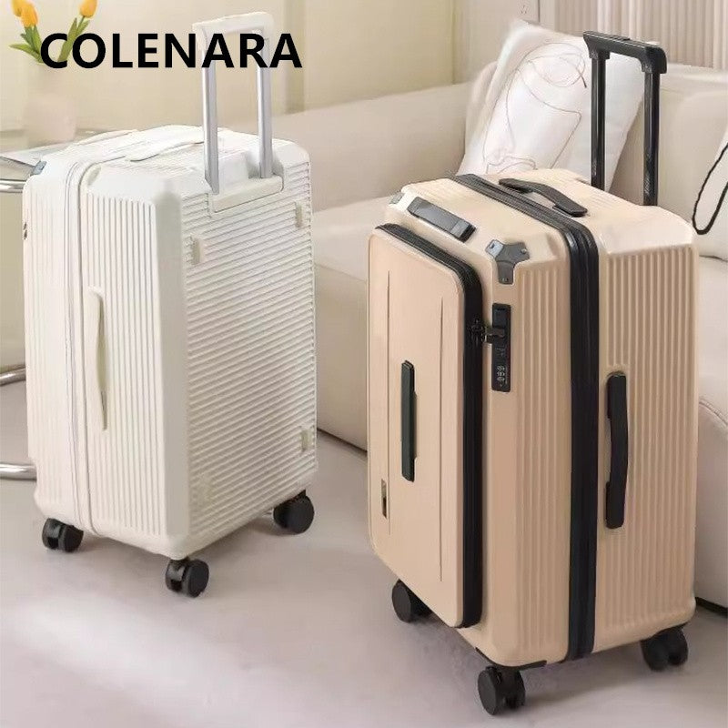 COLENARA Luggage Travel Bag Large Capacity Trolley Case PC Boarding Box Women's Password Box 20"24"26"28 Inch Student Suitcase