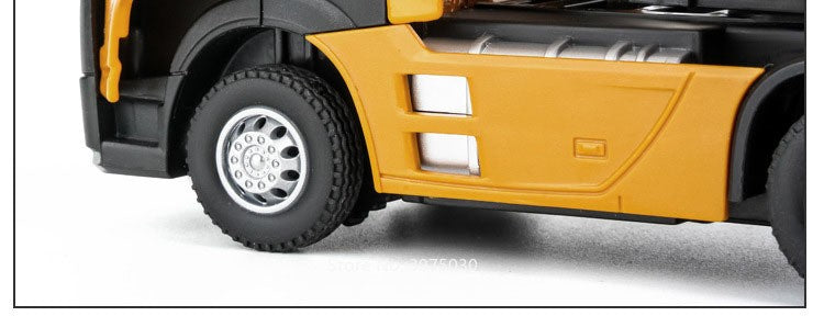 1:50 Miniatura de Caminhão Basculante Brinquedos Modelo 3 Portas Aberto Veículo de Engenharia Estendido Luz Som Carro Meninos Presente de Festival