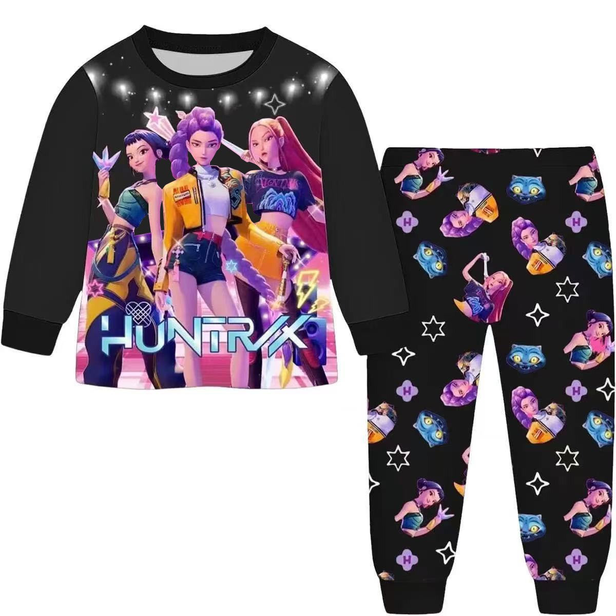 KPop Demon Hunters Movie Conjunto de Pijama Periférico Kawaii Manga Comprida Calça Comprida Anime Fantasia Brinquedo Infantil Presente de Natal