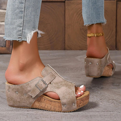 Women Comfortable Platform Sandals Open Toe Wedge Sandals Summer Lightweight New Slippers Fashion Casual Designer Women Shoes