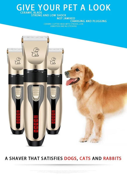 Máquina de Tosa para Cães e Gatos, Tosquiadeira para Animais de Estimação (Cães/Gatos/Coelhos), Aparador de Pelo, Barbeador, Conjunto Profissional Recarregável sem Fio