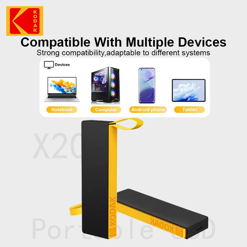 Kodak Type-C external interface SSD 1000MB/S hard drive 1TB USB3.2 Mini portable SSD 1TB laptop smartphone PS4 PC MAC TV