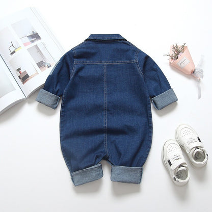 Macacões de Bebê IENENS Roupinhas de Recém-nascidos Macacão Jeans Peça Única 0-18 Meses Menino Menina Roupas Macias Roupas Infantis