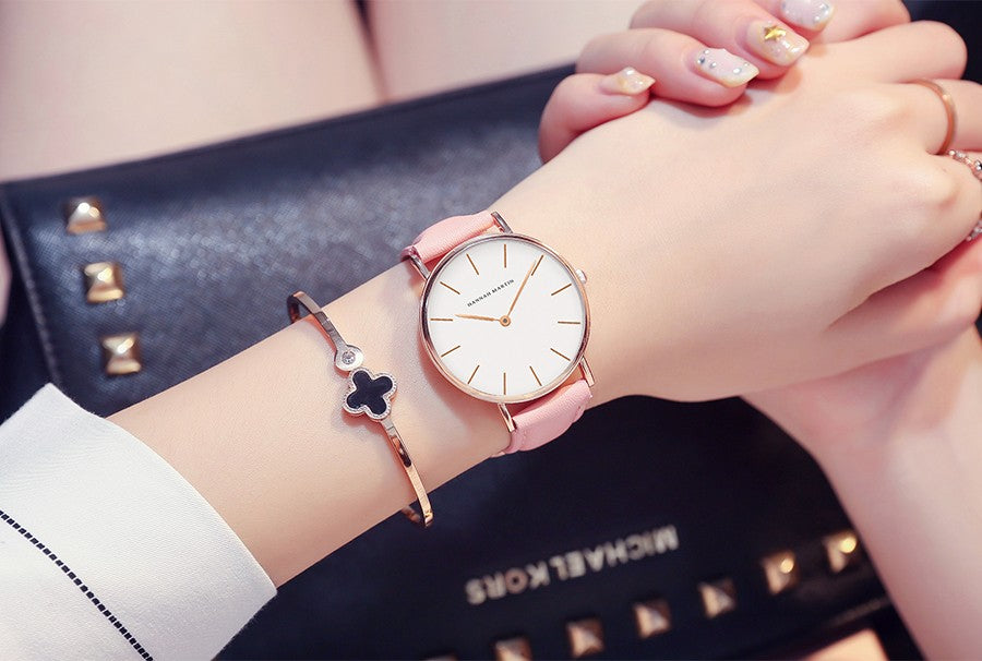 Hannah Martin Brand Japan Quartz Movement Women Fashion Watch Leather Strap Lady Wristwatches Waterproof Clock relogio feminino