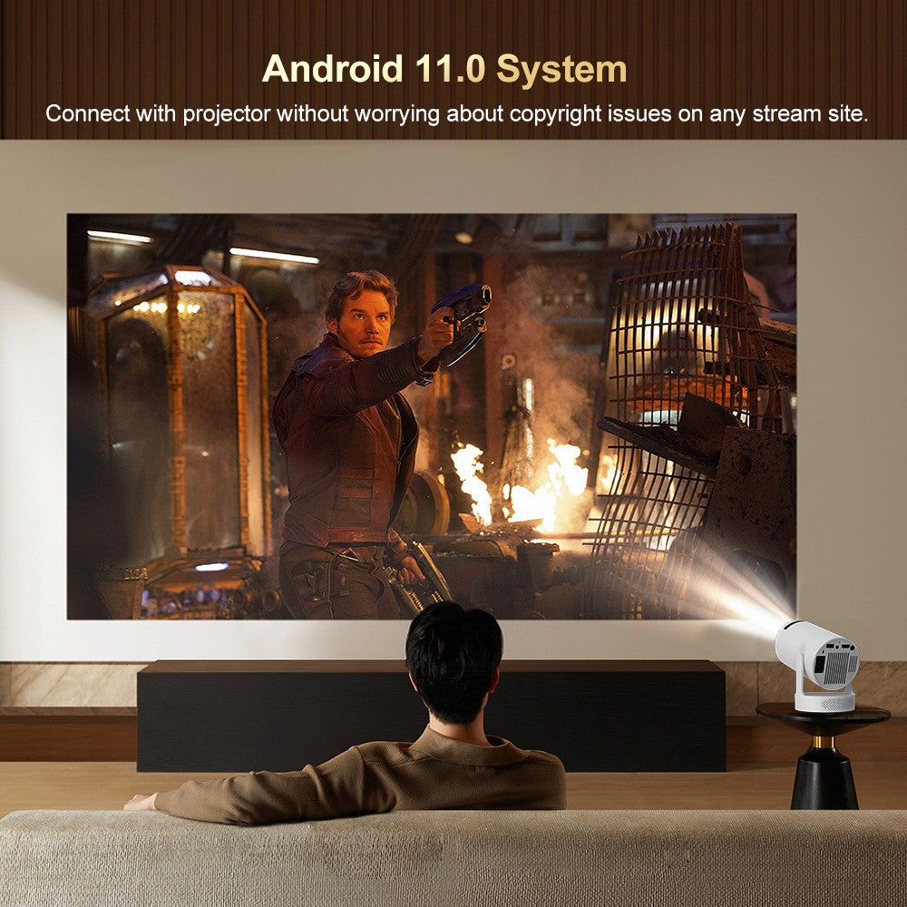 Salange HY300 Ultra Projector Update HY300 4K Android11 Wifi6 Allwinner H713 BT5.4 1080P 1280*720P Home Theater Outdoor Portable