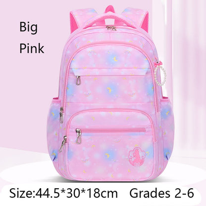 Fashion Moon Rainbow Girl School Bag Children Kid Backpack Cute Waterproof Large Capacity Gradient Pink Teenage Travel Backpack
