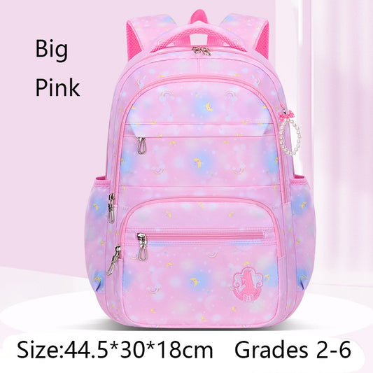 Fashion Moon Rainbow Girl School Bag Children Kid Backpack Cute Waterproof Large Capacity Gradient Pink Teenage Travel Backpack