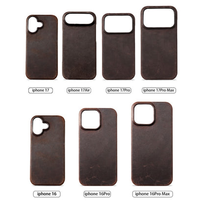 Capa Magsafe para iPhone 15 16 17 Pro Max Air Couro Genuíno Envelhecido Bovino de Grão Integral de Luxo Retrô Capa Magnética