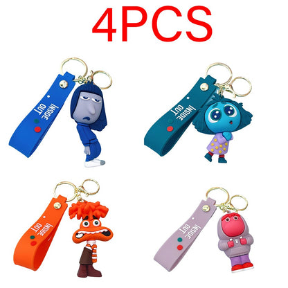 30 Peças/Conjunto Atacado Chaveiro Divertida Mente 2 Boneco de Personagem de Desenho Animado Fofo Chaveiro Pingente de Boneca de Personagem de Filme para Presente Infantil