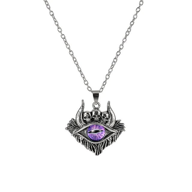 Colar com Pingente de Olho do Diabo em Formato de Pentagrama para Homens e Mulheres Joias Modernas Punk Retrô de Metal Não Ajustável de Gola Presentes