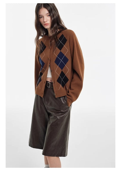 College style sweater 100% Australian Wool Sweaters Large Size Cardigan High-grade Women's Autumn Winter Fashion Knitwear