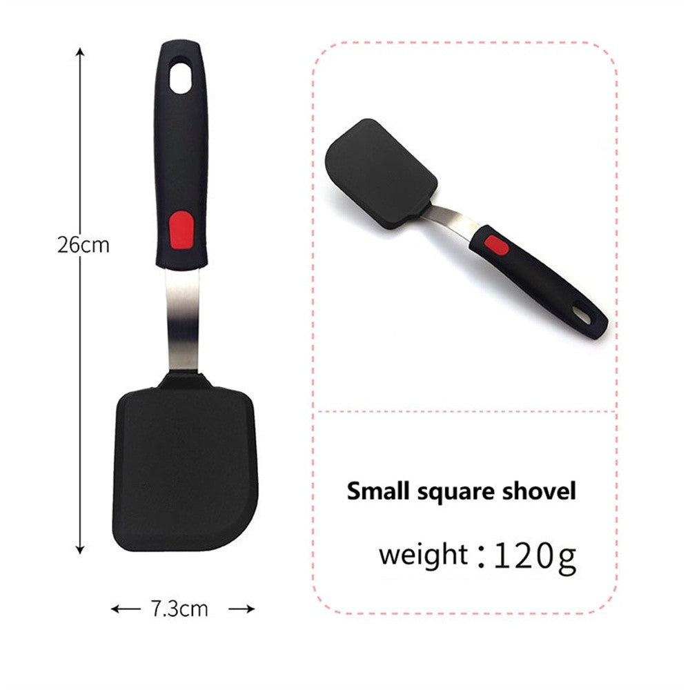 Espátula de Silicone para Panelas Antiaderentes Resistente a Altas Temperaturas, Espátula de Aço Inoxidável de Alta Qualidade para Fritar e Mexer, Utensílios de Cozinha