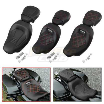 Assento Traseiro Dianteiro para Passageiro de Motocicleta para Harley Touring Electra Glide CVO Street Glide Road King 2009-2022