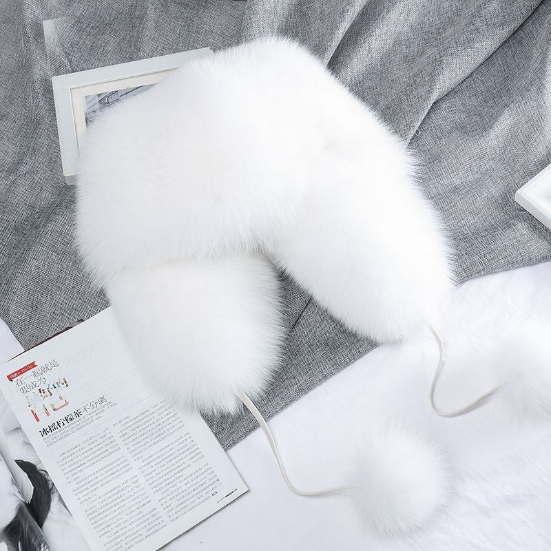 Real Fur 100% Fox Skin Russian Businessmen Pilot Bombers Full Mao Men's hat Ushanka Winter Ear Guard Hat Raccoon Fur Beanie hat