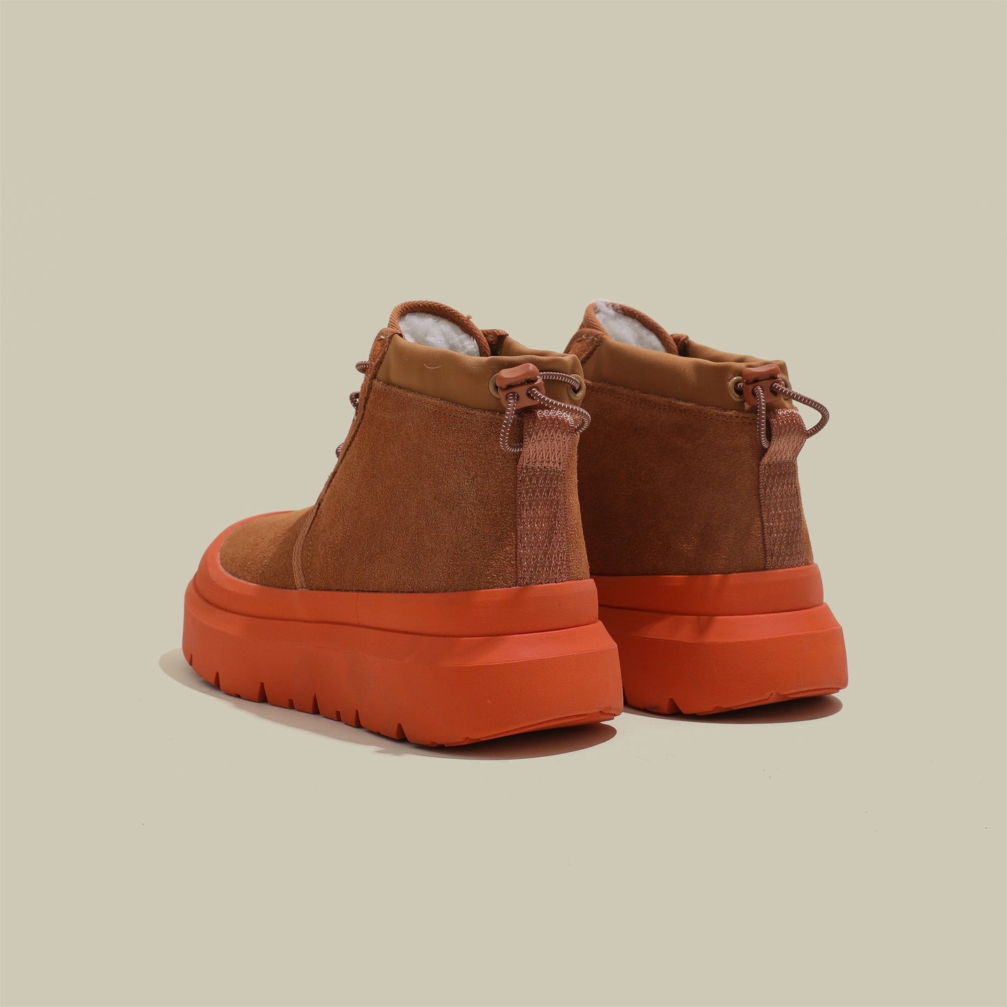 Fujin 4cm New Synthetic Suede Genuine Leather Spring Autumn Ankle Booties Chunky Sneakers High Brand Big Size Plush Women Shoes