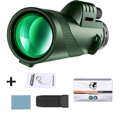 Telescópio Monocular Potente 80x100 HD ZOOM Binóculos Portáteis de Longo Alcance para Caça e Camping com Tripé e Suporte para Celular
