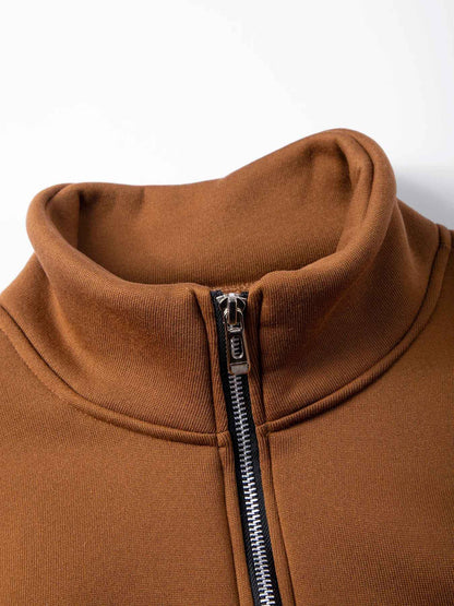 Autumn Men's Zipper Pullover Turtlenecks Warm Sweaters Solid Color Long Sleeved Fashion Male Casual Daily Sweatshirt Top