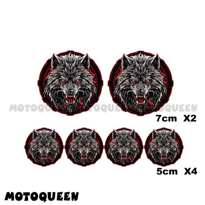 Kit de Adesivos para Tanque de Moto, Para-brisa e Capacete com Estampa de Lobo - para Carros Retrô, Honda, Kawasaki, Suzuki, Harley, Pilotos e Motoqueiros