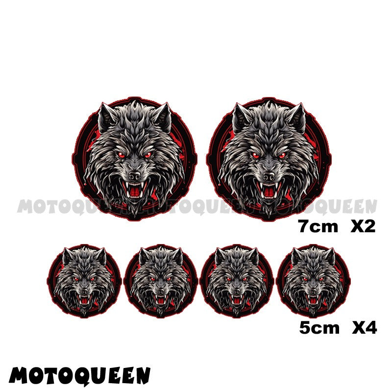 Kit de Adesivos para Tanque de Moto, Para-brisa e Capacete com Estampa de Lobo - para Carros Retrô, Honda, Kawasaki, Suzuki, Harley, Pilotos e Motoqueiros