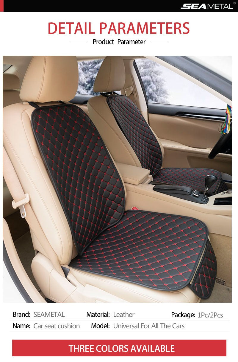 Leather Car Seat Covers Four Seasons Front/Rear Seat Protector Car Seat Cushion Pad Mat Auto Interior Accessories Universal