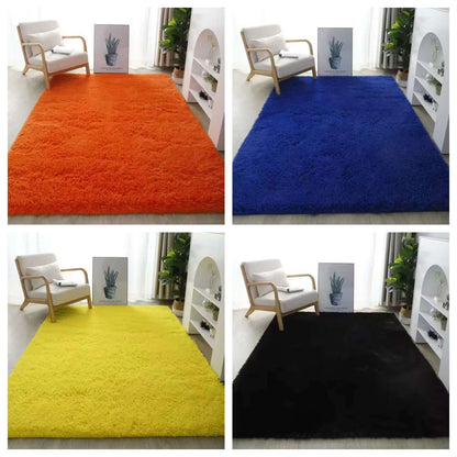 VIKAMA Tie-dyed Fluffy Carpets For Living Room Decor Bedside Rug Warm Plush Floor Mats Children's Room Play Mats Furry Carpet