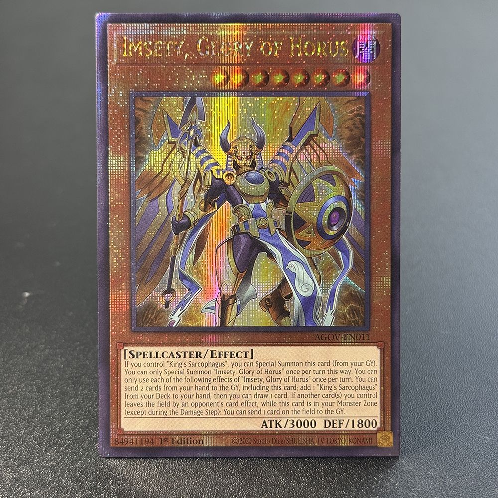 YU-GI-OH! Cartas TCG de Proxy Holográfico-QCScR para Jogo Coleção de Brinquedo Primite Lordly Lode Heart of the Blue-Eyes Imsety, Glory of Horus