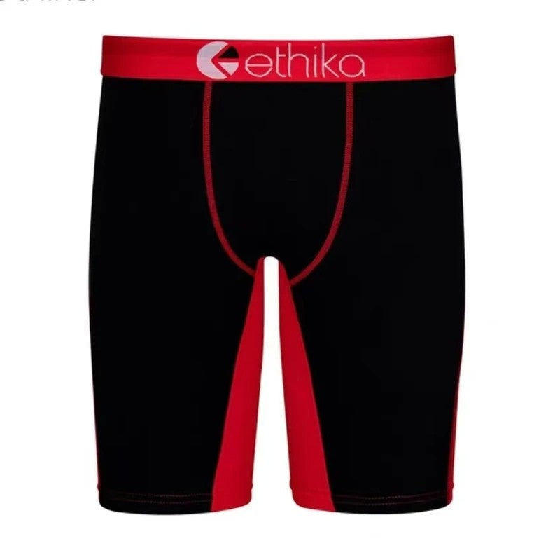 ETHIKA Men'S Underwear Solid Color 100% Cotton Breathable Underware Casual Men Boxer Briefs Shorts Sweatpants Black Plus Size
