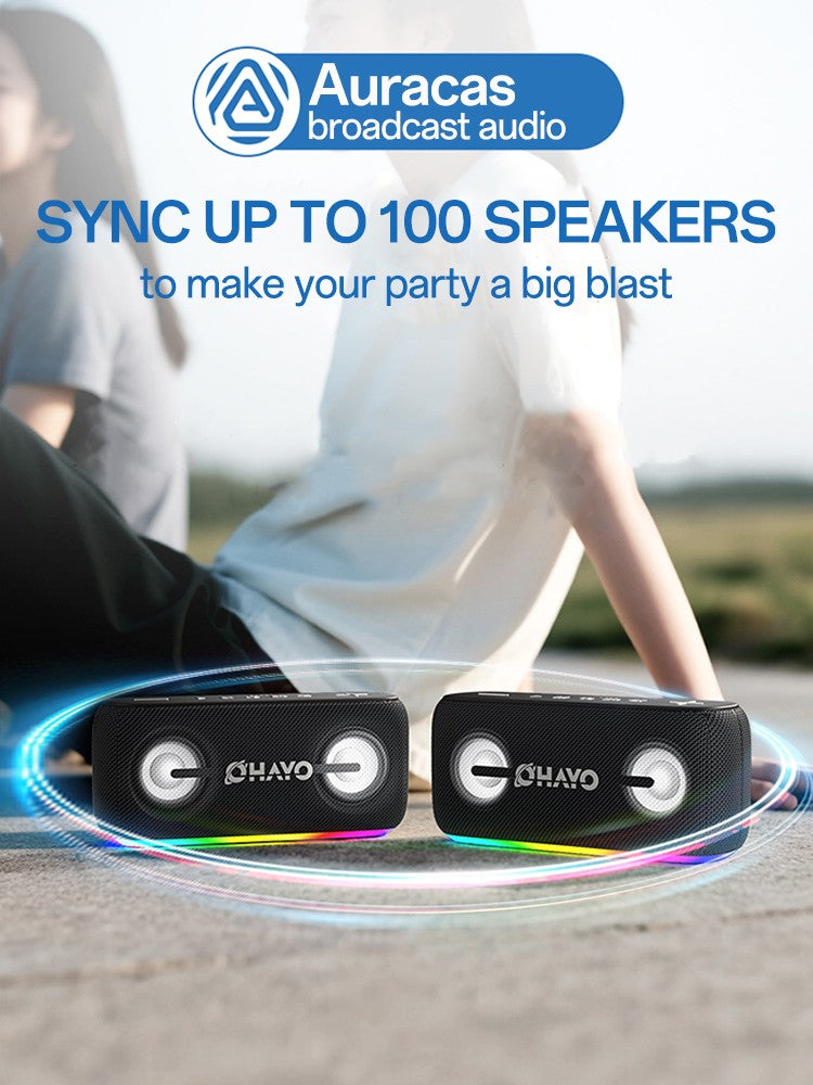 OHYAO Bluetooth 6.0 Speaker 60W Wireless Subwoofer Powerful Sound Deep Bass with RGB Lights for Outdoor Party Hiking Music Fun
