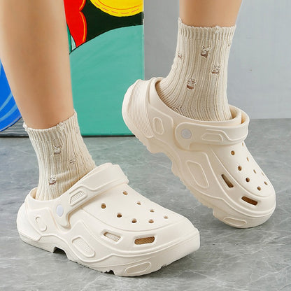 New Clogs Shoes For Women Men Platform High-heeled Outdoor EVA Non-slip Waterproof Sandals Comfortable Soft Heightening Shoes