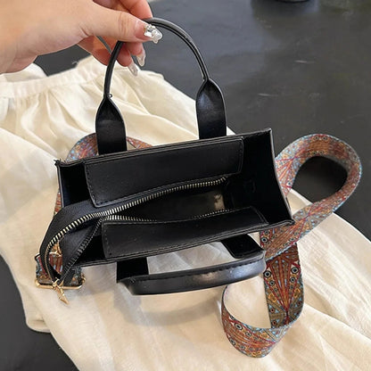 New printed letter tote bag, niche design handbag, European and American fashion crossbody bag, retro shoulder bag