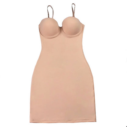 Wechery Woman Clothes Stretch Tube Slimming Body Shapewear Control Slip Thigh Length Underwear White Evening Party Midi Dresses