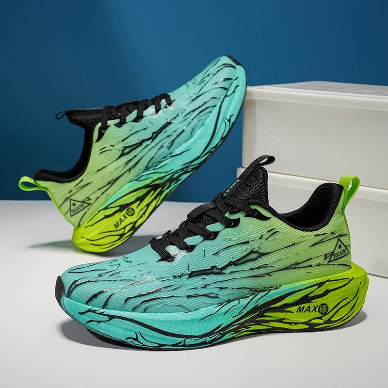 Unisex Running Shoes Breathe Mesh Fashion Lace Up Mens Womens Sneakers Cushioning Thick Sole Outdoor Tennis Shoes for Men Women