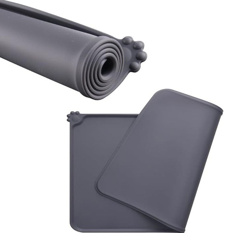 Tapete de Silicone Antiderrapante para Comida de Animais de Estimação Tapete Impermeável para Tigela de Cães Gatos Comedouro de Água Antiderramamento Proteção de Chão de Inverno
