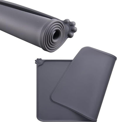 Tapete de Silicone Antiderrapante para Comida de Animais de Estimação Tapete Impermeável para Tigela de Cães Gatos Comedouro de Água Antiderramamento Proteção de Chão de Inverno