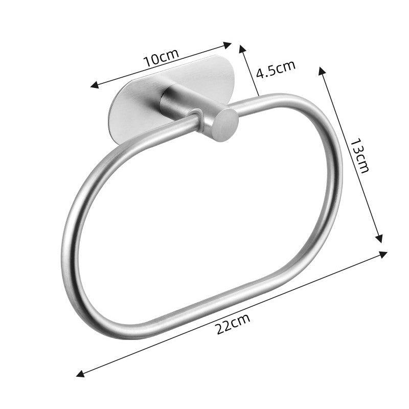Self-adhesive Bathroom Towel Ring Hook Hardware Accessories Storage Holder Stainless Steel Hand Towel Holder Modern Round Towel