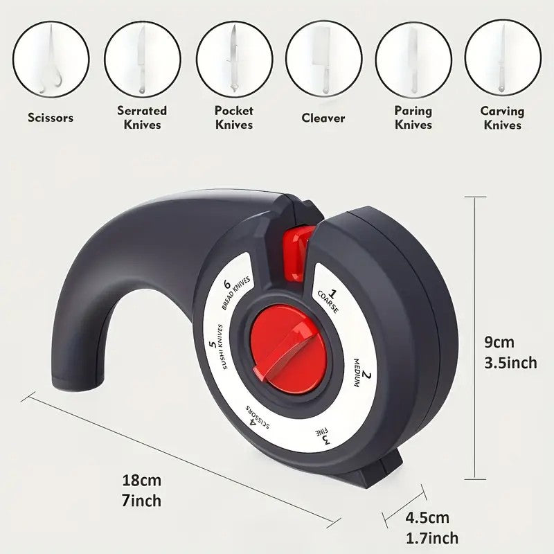 6-in-1 Multi-Function Manual Knife Sharpener Multi-Speed Adjustment Suitable for Kitchen Knives and Scissors Multi-Function Manu