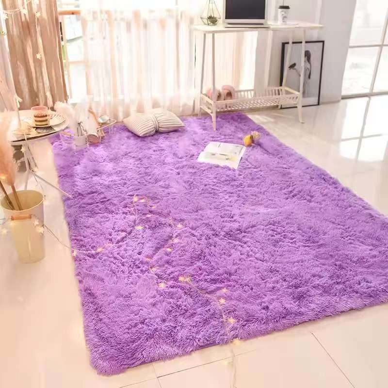 VIKAMA Tie-dyed Fluffy Carpets For Living Room Decor Bedside Rug Warm Plush Floor Mats Children's Room Play Mats Furry Carpet