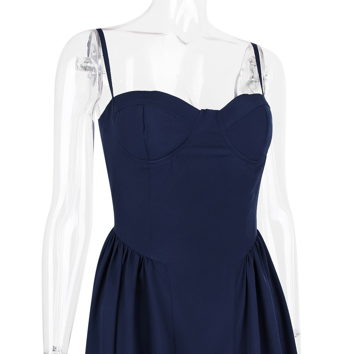 Summer Women Elegant Sleeveless Backless Pleated Dresses Lady Sexy Solid Sling M
